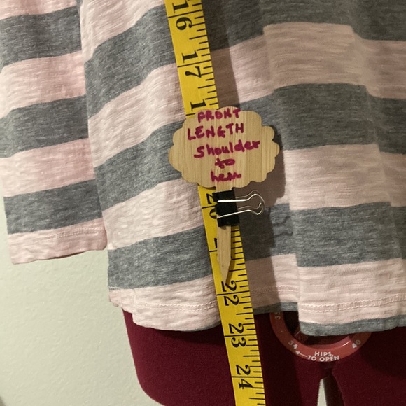 Lucky polo gray and pink blouse with collar. 3/4 sleeves Size XS. 100% cotton. - Picture 3 of 12